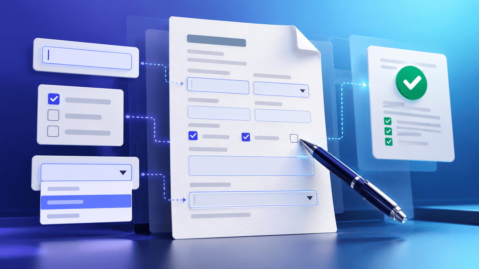 Interactive PDF form being completed and verified
